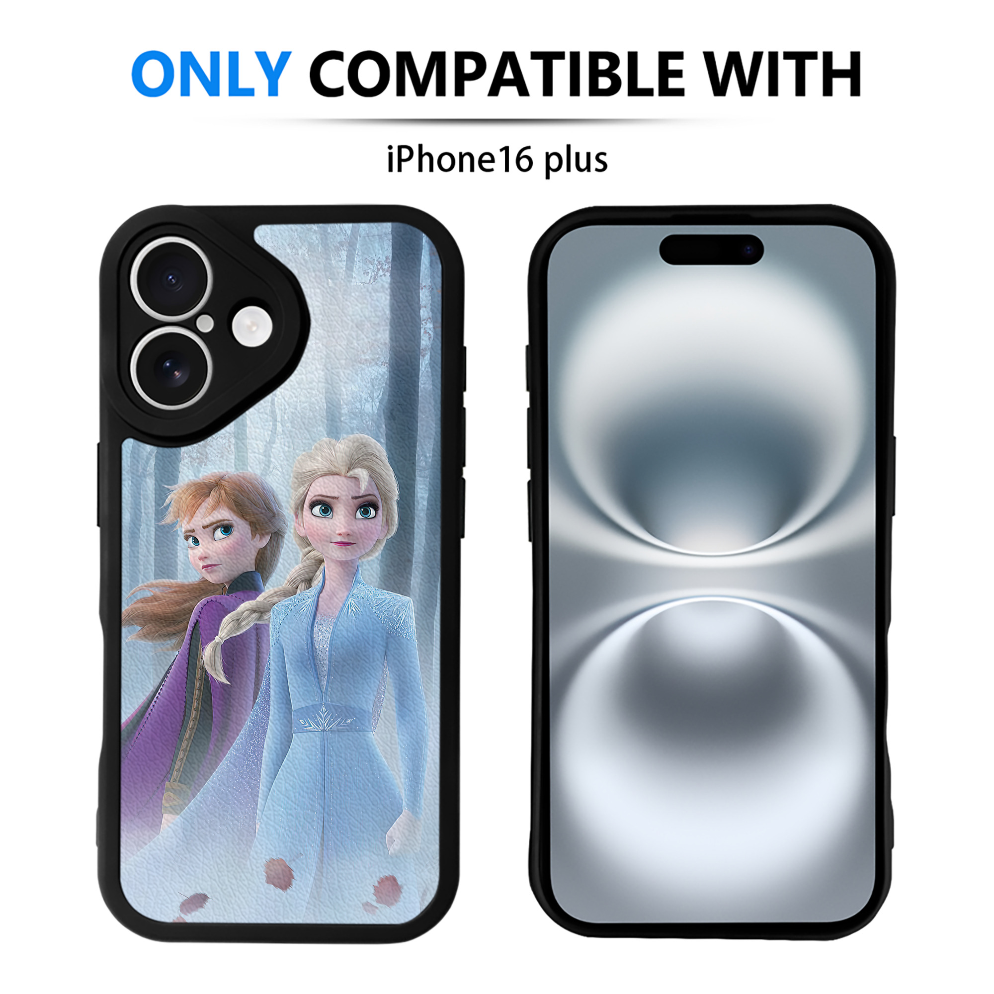 （画像用） アナと雪の女王 アンナ エルサ Frozen Anna Elsa 【iPhone 16シリーズ対応】シリコンスマホケース（レザー調） 材質：シリコン
